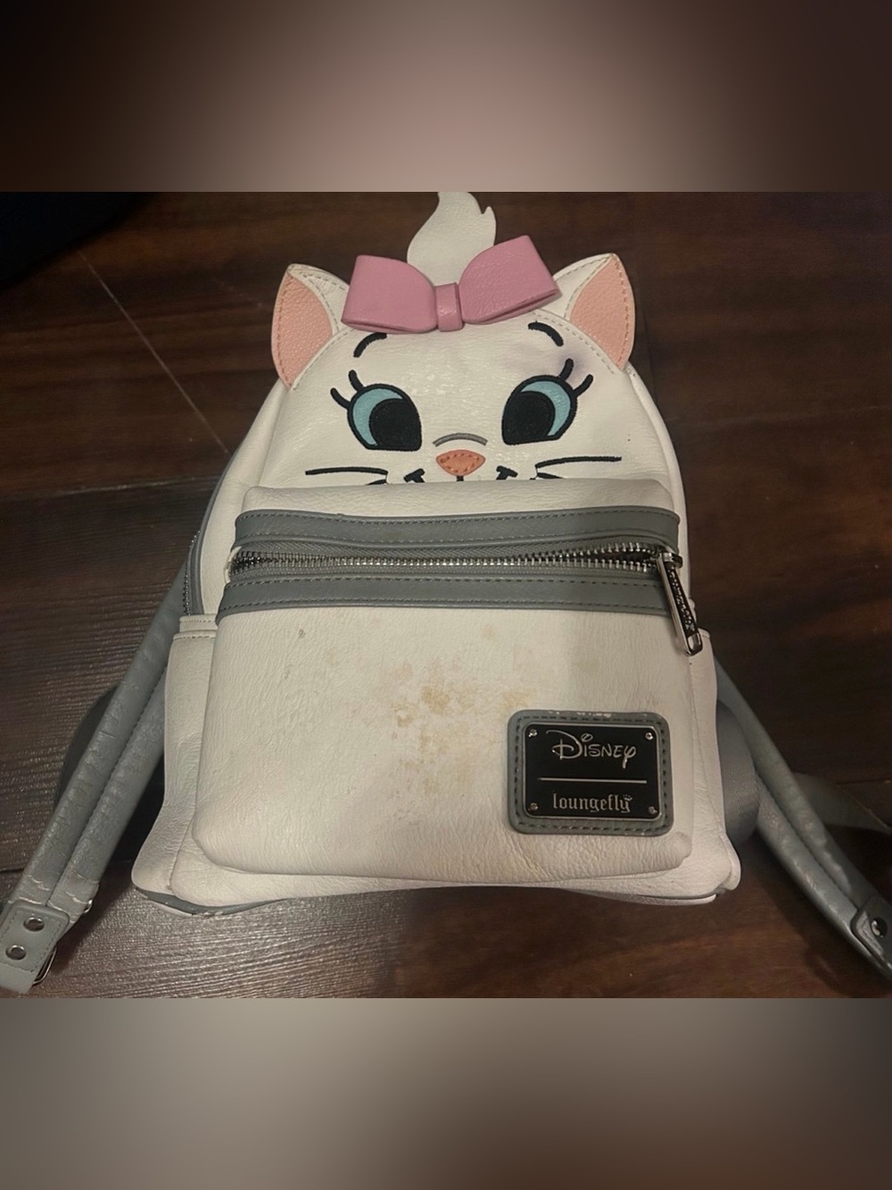 Disney Mini Backpack with White, Pink & Gray Marie Design